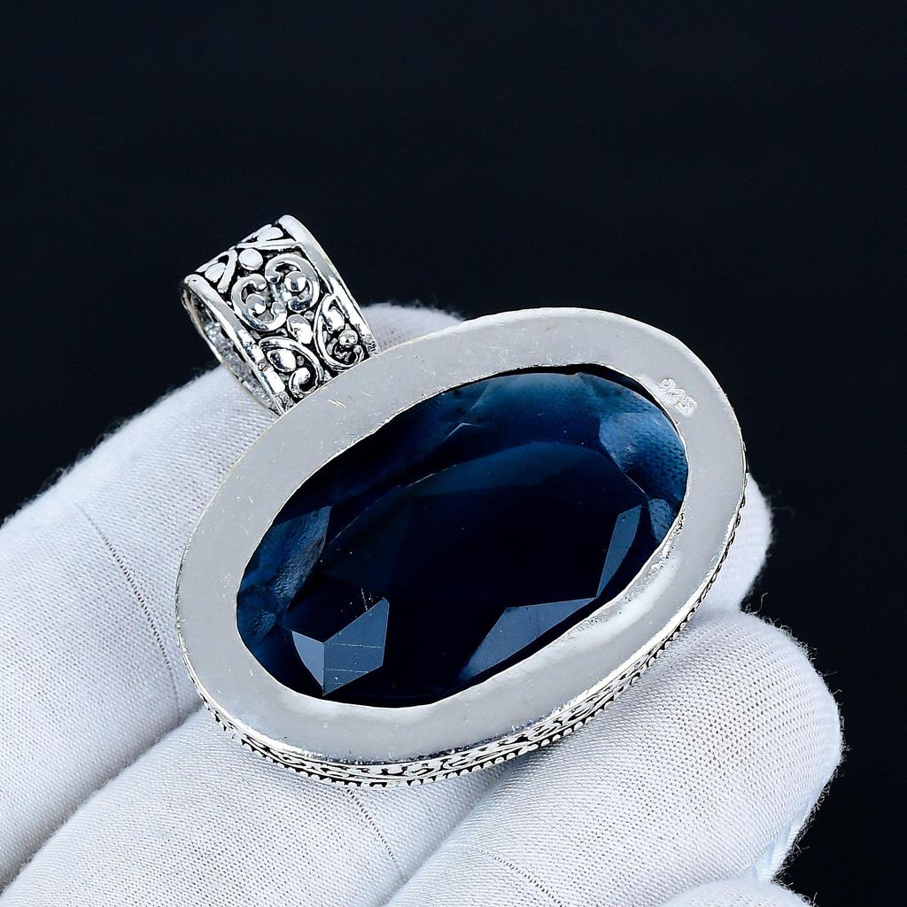 Indicolite Pendant, 925 Sterling Silver Handmade Jewelry, Indicolite Silver Pendant, Party Wear Jewelry For Women's, Pendant New Year Gift