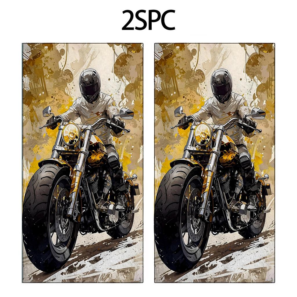 Serviette de plage en microfibre de polyester avec un design de motard cool est très absorbante, adaptée à la natation et aux sorties à la plage