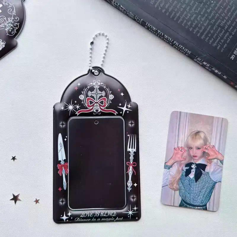 Idol Photo Card Holder Transparent Display Case for Star Chaser Campus Meal Card Storage Pendant Accessory