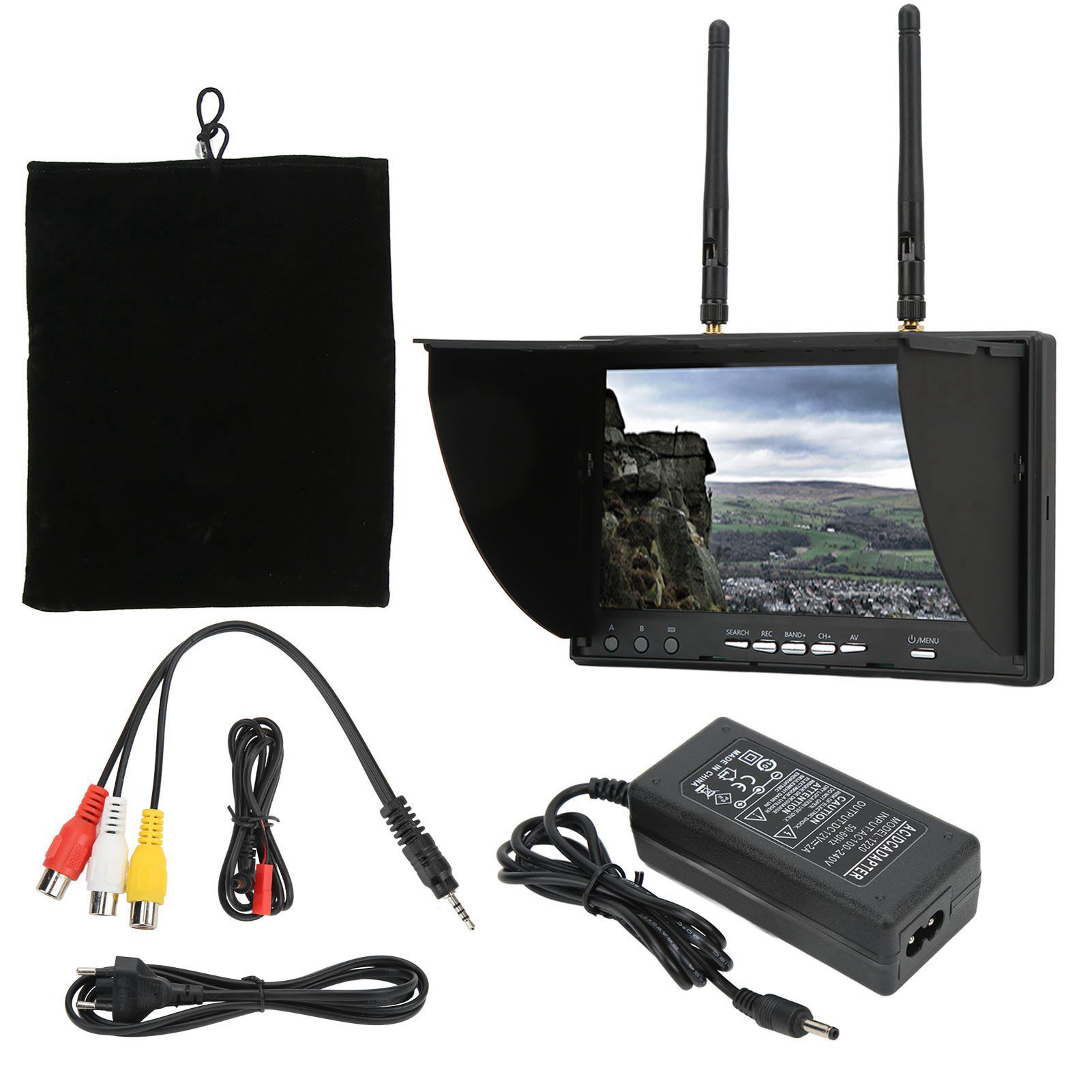

Для монітора приймача FPV .8GHz 40CH 7-дюймовий відеоекран для FPV Multicopte LCD5802D 100240 В EU Plug