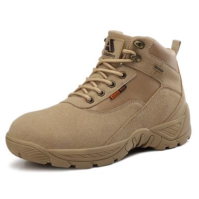 Botas de combate desierto con cordones Botas de senderismo para exteriores Transpirables Botas de entrenamiento de caza Caña alta ligeras antideslizantes Zapatos para hombre