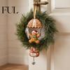 Skydiving Christmas Ornaments Santa Claus/Gingerbread Man Ornament, 2D Flat Wooden Pendant with Winter Holiday Decorations Hanging String and Bell for