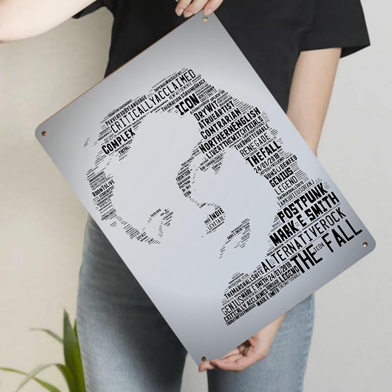 Mark E Smith The Fall Northern English Post Punk Renegade Genius Live At The Witch Trials Typography Art Metal Tin Sign 20x30cm（7.8x11.8inch）