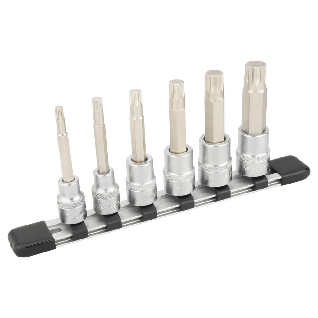 Tone TS306 Triple Square Bit Socket Includes 6 Pieces Set, 9.5mm (3/8") Drive,