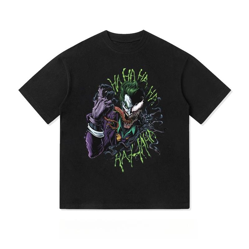 2026 Новая Высококачественная Футболка с Принтом Хита Леджера  Веном  Модная Мужская Повседневная с Круглым Вырезом Свободного Кроя с Коротким Рукавом S