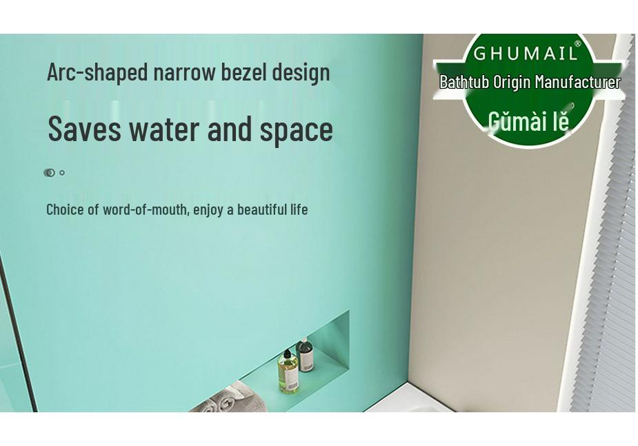 Compact Acrylic Bubble Massage Bathtub: 1.2 to 1.7m, Ideal for Small Apartments, with Constant Temperature Feature