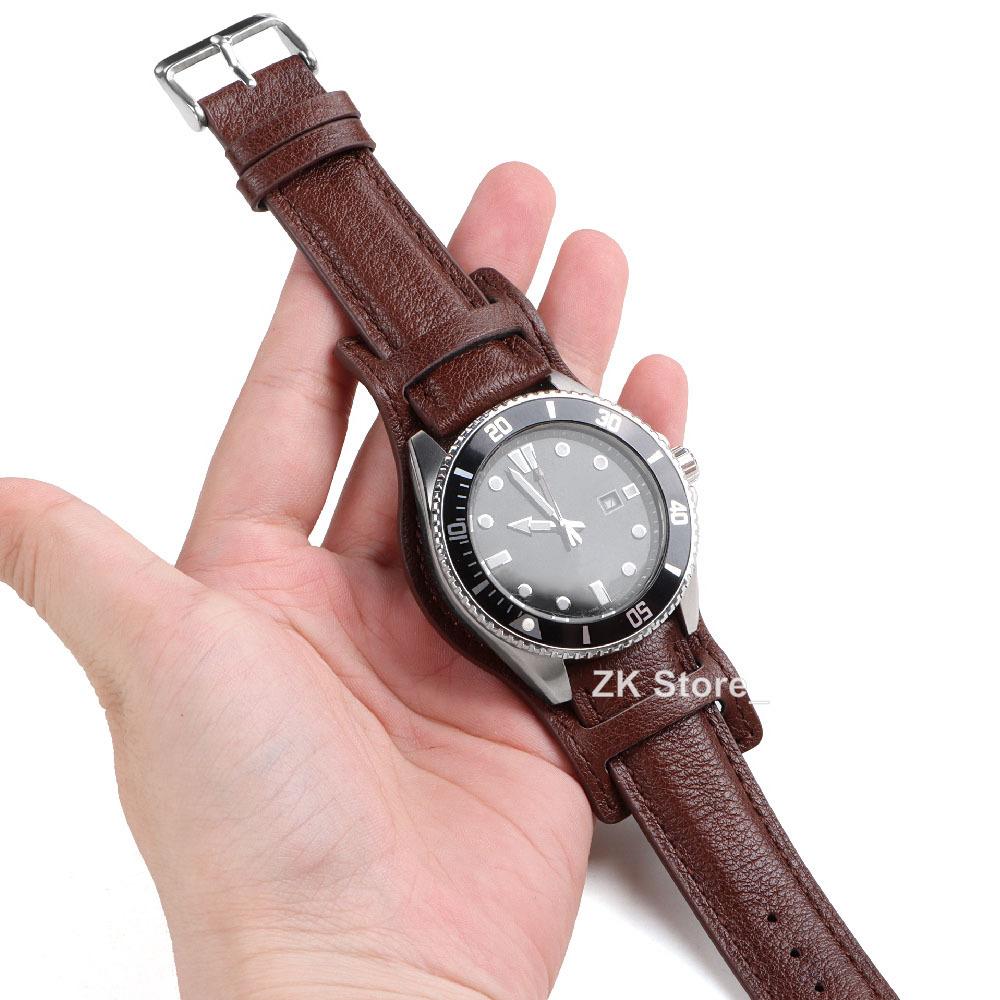 Cowhide Watch Strap Bracelet Vintage Genuine Leather 18mm 20mm 22mm Watchband Women Men Fashion Watch Band Belt with Pin Buckle