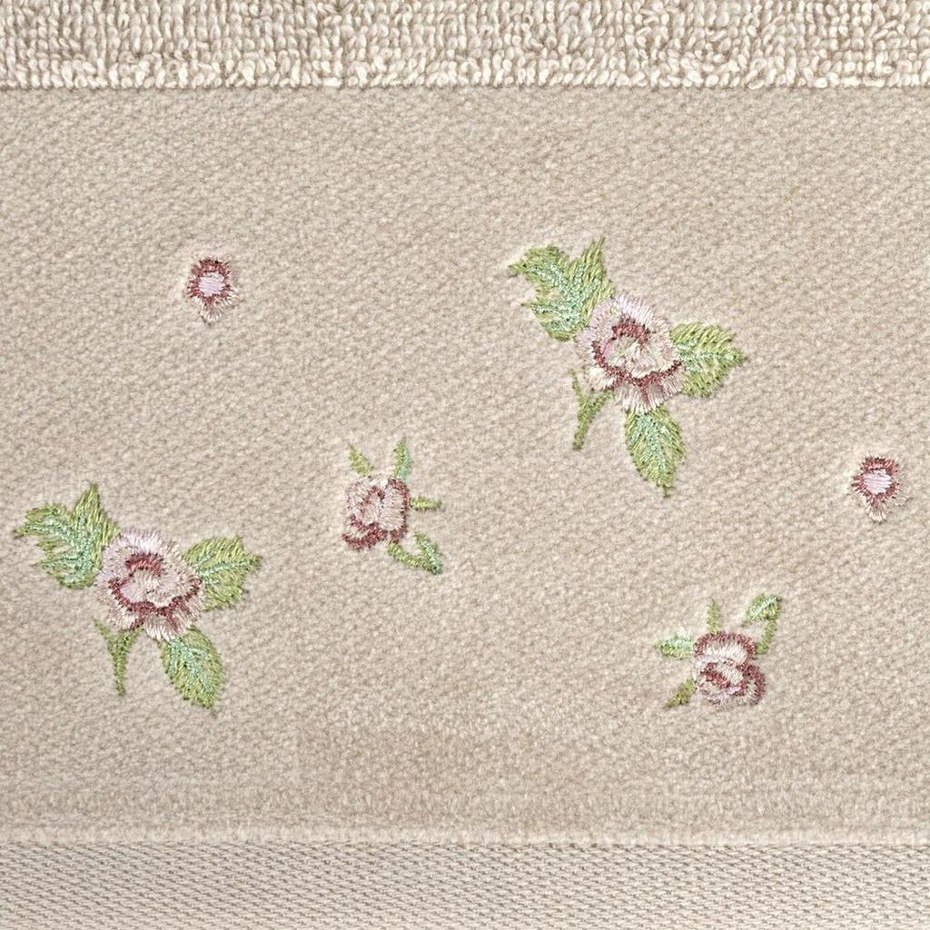 Dalia Towel With Floral Embroidery 50X90 Cm Beige