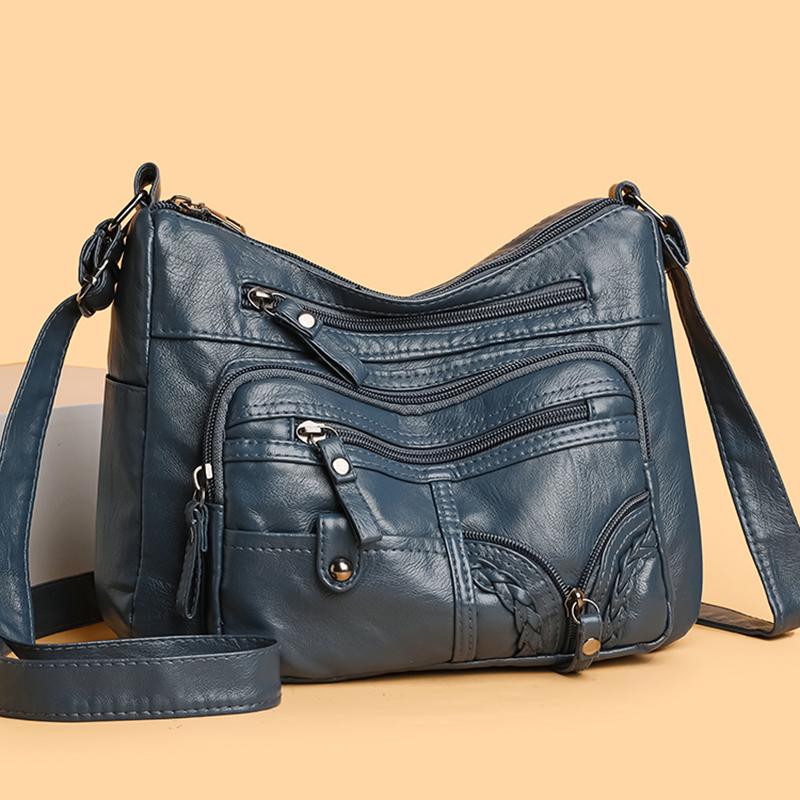 Women's Shoulder Bag PU Large Capacity Multifunctional Messenger Bag Vintage Mother Bag