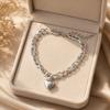 Large Chain Heart Pendant Necklace Metal Exaggerated Necklace Twisted Chain Thick Necklace  Women