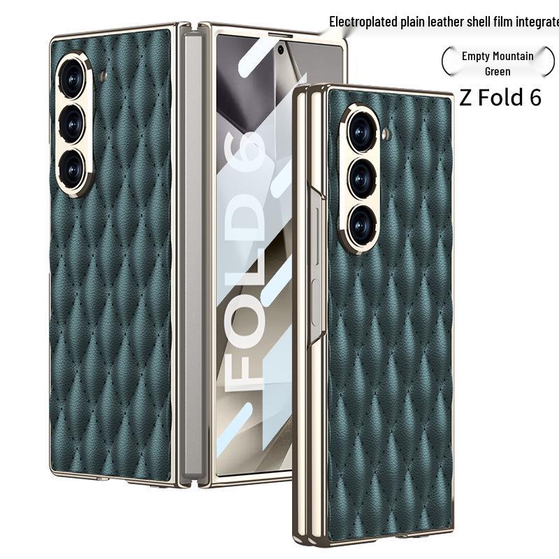 Samsung Z Fold 6 Case - Diamond Lattice, Electroplated Leather, Fragrance-Inspired Design