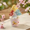4-teiliges Keramik-Messlöffel-Set, Löffelhalter in Blumentopf-Form mit Pilzlöffeln, Niedliches Küchenwerkzeug für Reis, Backen, Valentinstagsgeschenk für sie