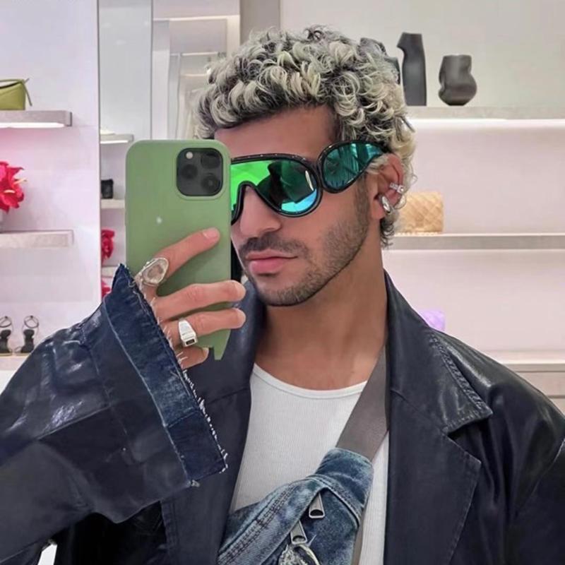 Y2K Vintage Oversized Pilot Sunglasses UV400 Fashion Mirror Shades Trendy Punk Cool Sun Glasses For Women Men