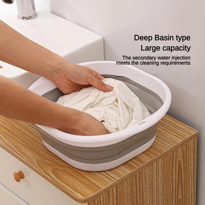 Folding Wash Basin Multi-purpose Washbasin Lightweight Hanging Collapsible Basin for Camping Sink and RV Sinks Cleaning Tool