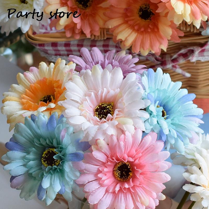 Artificial Silk Gerbera Flowers Wedding Home Decoration Fake Daisy Chrysanthemum Party Home Decoration 3Pcs 6Pcs Batch of 23cm