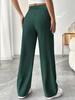 European & American Women's High-Waist Straight-Leg Business Casual Pants - Solid Color Draped Style (2026)