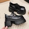 2025 Spring New Thick-soled High-end Loafers Casual Versatile Thick Heel Heightening Single Shoes British Style Small Leather Shoes