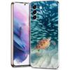 Phone Case For Samsung S24 Ultra S23 FE S22 S20 S21 5G S10 S9 Plus S10E S8 Soft Clear lovely Cartoon sea turtle ocean blue Cover