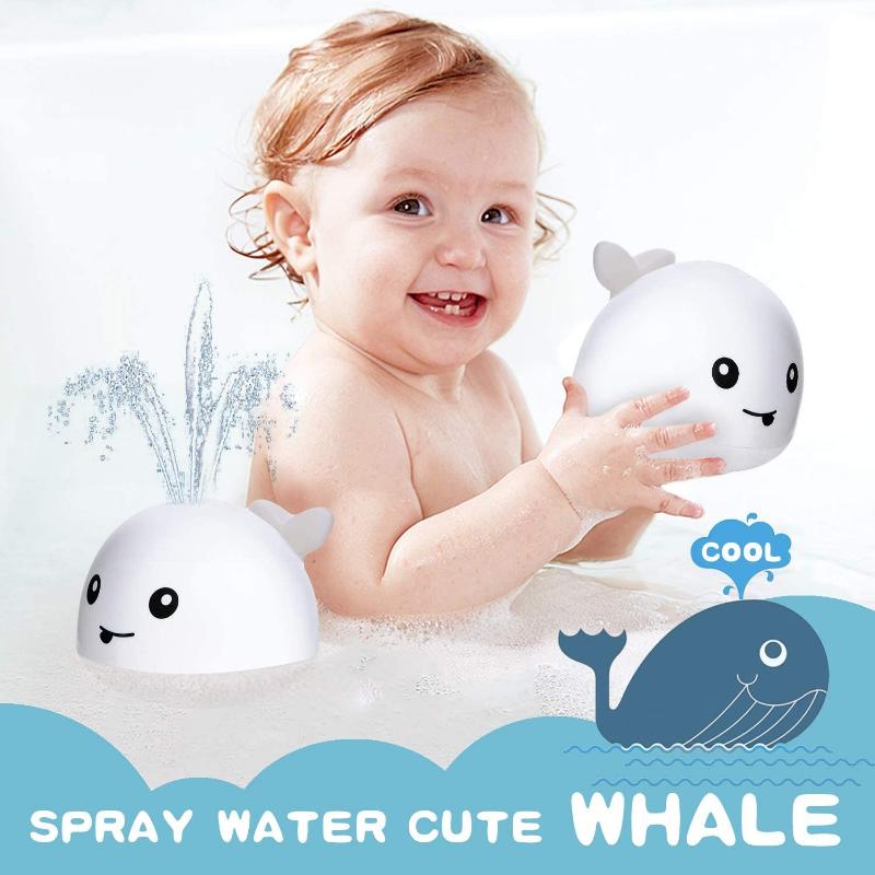 1pc Baby Bath Toys, Whale Induction Squirt Toy LED Light Up Bath Toys, Bathtub Shower Toys for Baby Toddlers Pool Fountain Toy