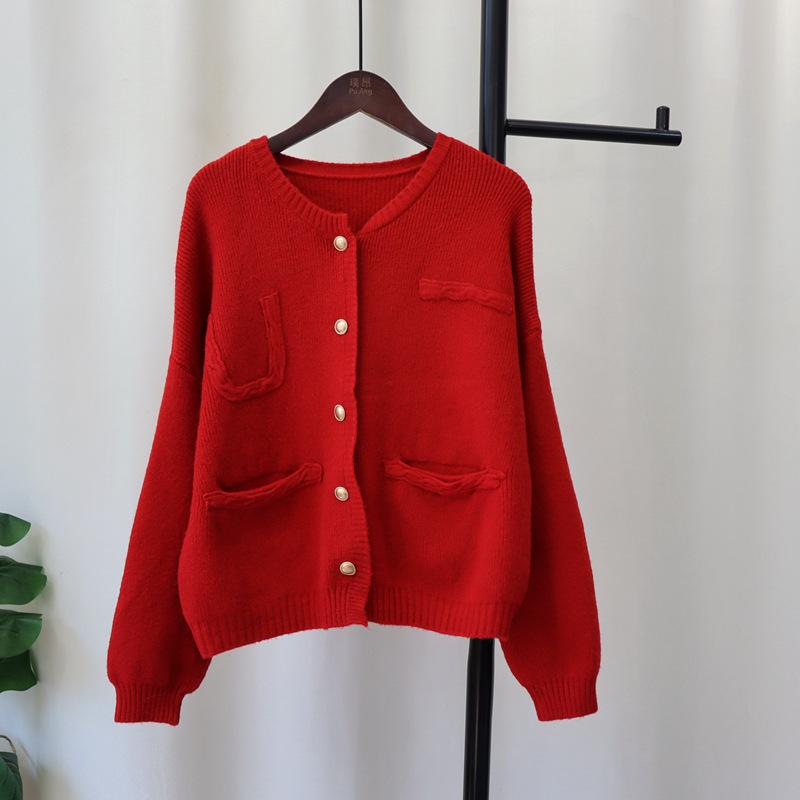 Gentle Knitted Cardigan Women's Top Autumn and Winter New Loose Sweater Jacket Women