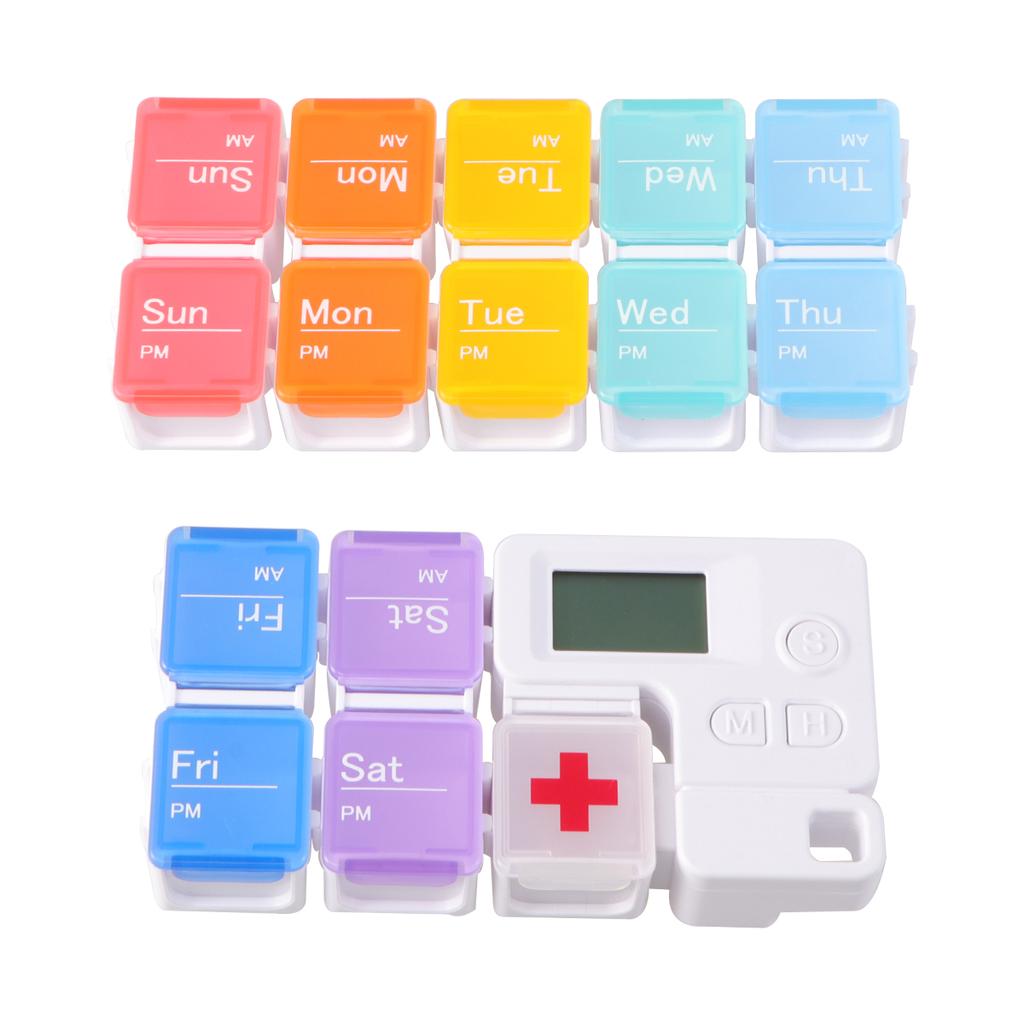 Buy 1PC 14 Compartments Pill Box Portable Combination Timing Remind