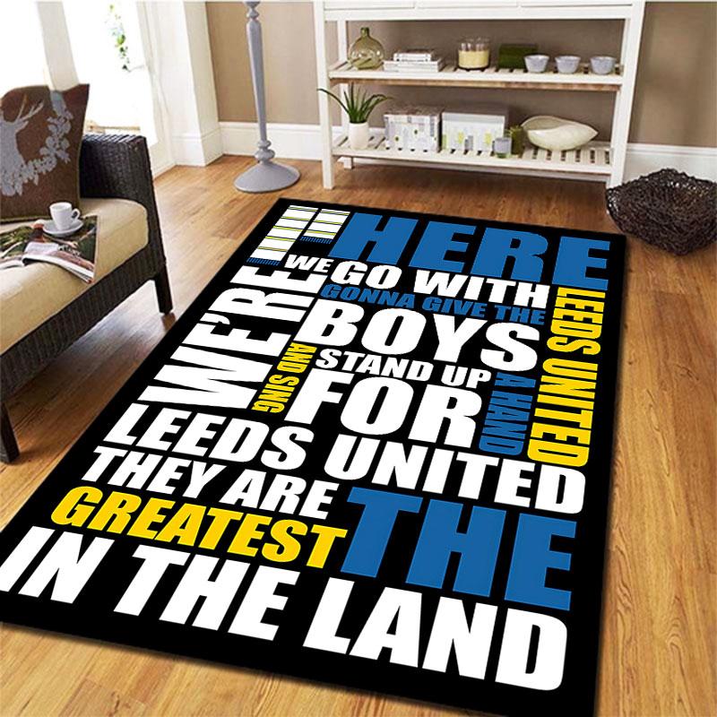 Leeds United F.C Carpet Rug for Living Room Bedroom Home Sofa Decoration,Kids play Non-slip Floor Mat