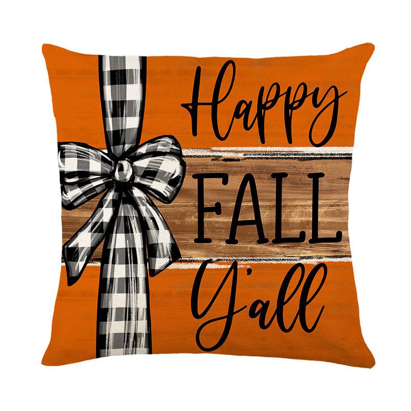 1pc Orenge Pumpkin Themed Cushion Cover Soft Cozy Cover Thanksgiving Day Pillowcase for Living Room Couch Decoration