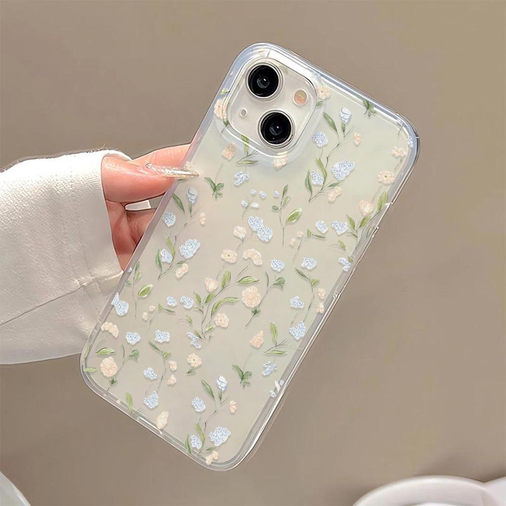 Mobile Phone Cases for iPhone 11 13 15 Pro Max 12 14 Pro Max Case iPhone 16 15 Plus 13 Pro 12 Frosted Texture Painted Cartoon Flowers