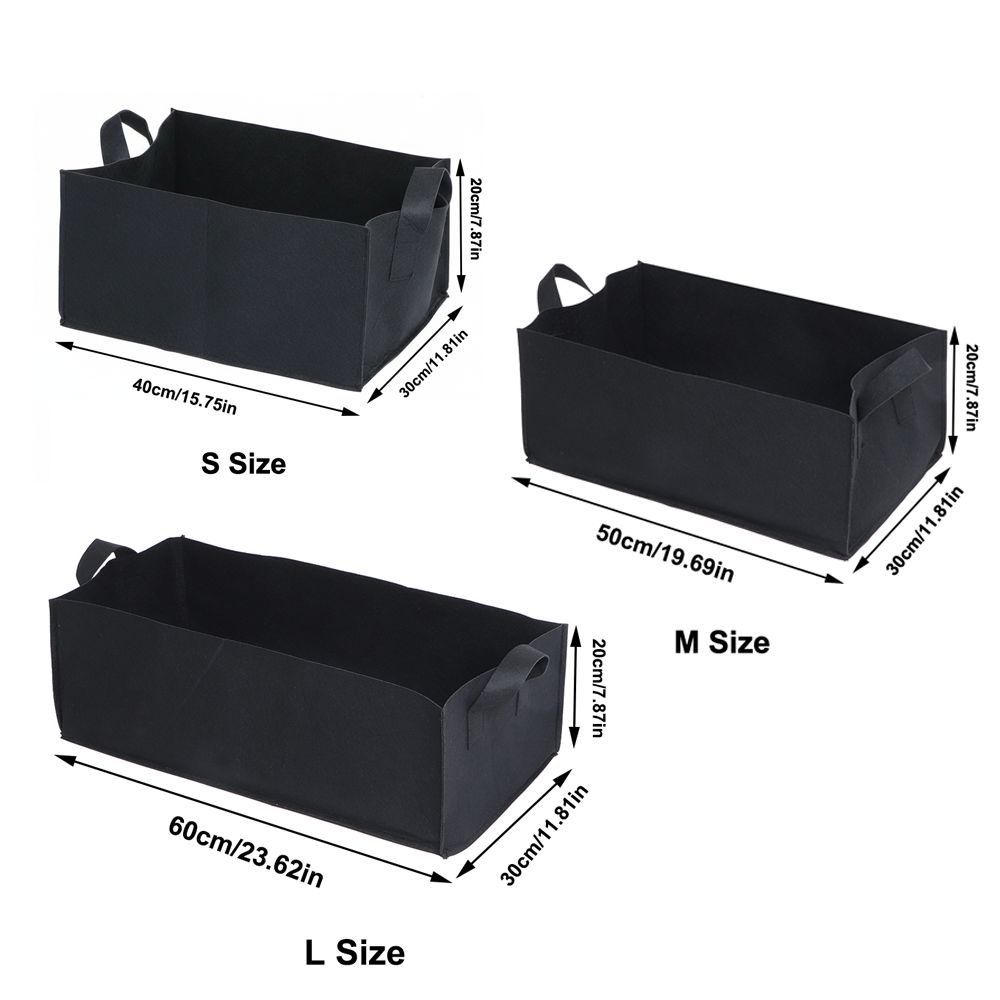 2PCS Durable Rectangle Plant Grow Bag With Handles Reusable Grow Bag Portable Foldable Plant Bag Urban Gardening