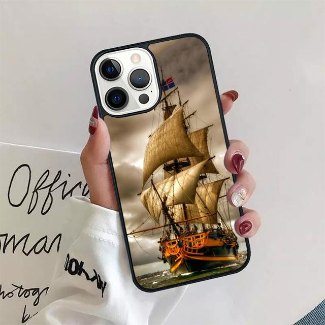 Sailing Pirate Ship Boat Phone Case Back Cover for iPhone 17 Air 16 15 14 13 11 12 Pro Max PlusS Shell Coque