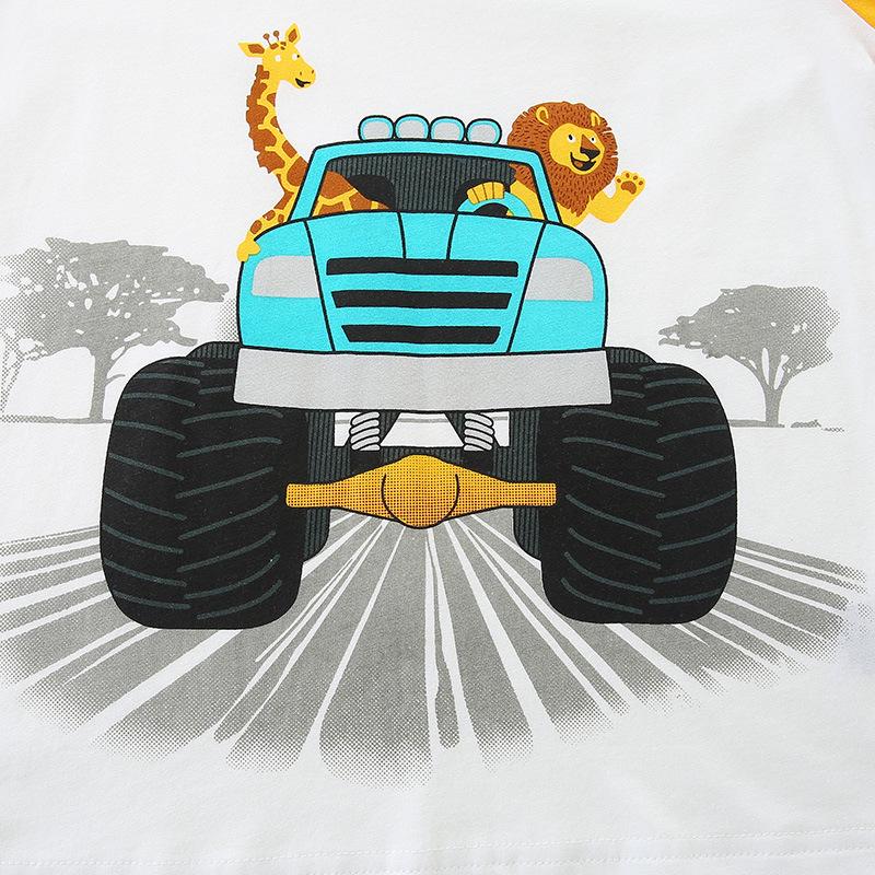 European & American Style Boys' Cotton Cartoon Two-Piece Summer Set