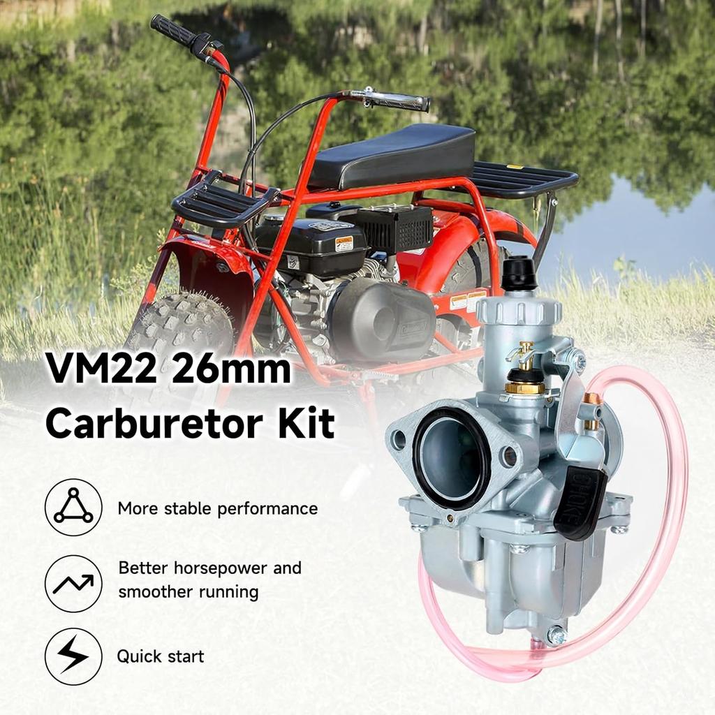FVRITO VM22 Racing Performance Carburetor Carb For Predator 212Cc 196Cc Coleman CT200U BT200X KT196 Mini Bike Go Kart GX160 GX200 6.5HP OHV Clone
