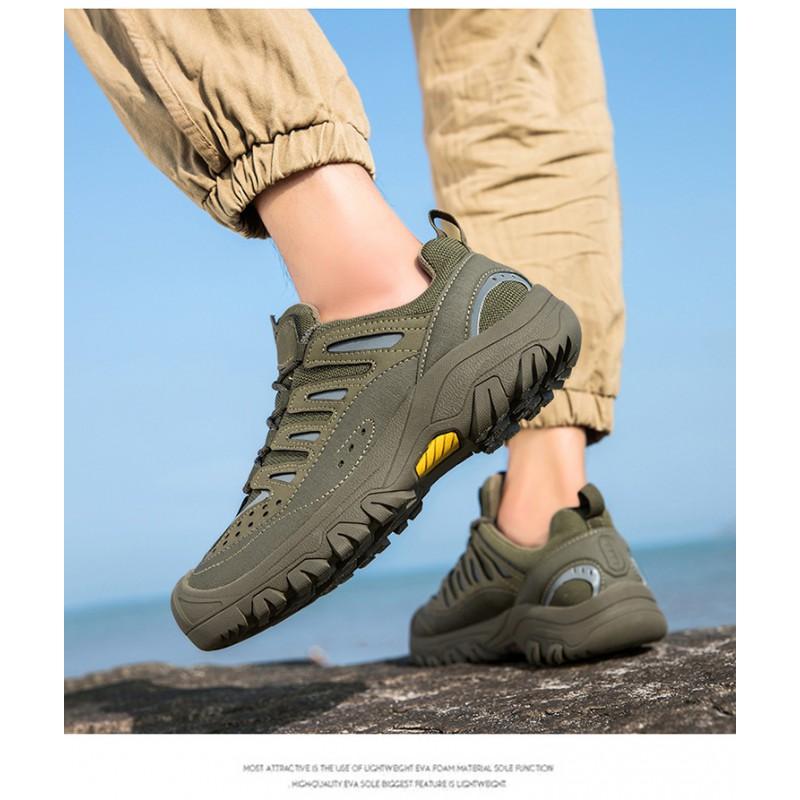Mens Hiking Shoes Outdoor Trail Running Sneakers Low-Cut Breathable Walking Footwear
