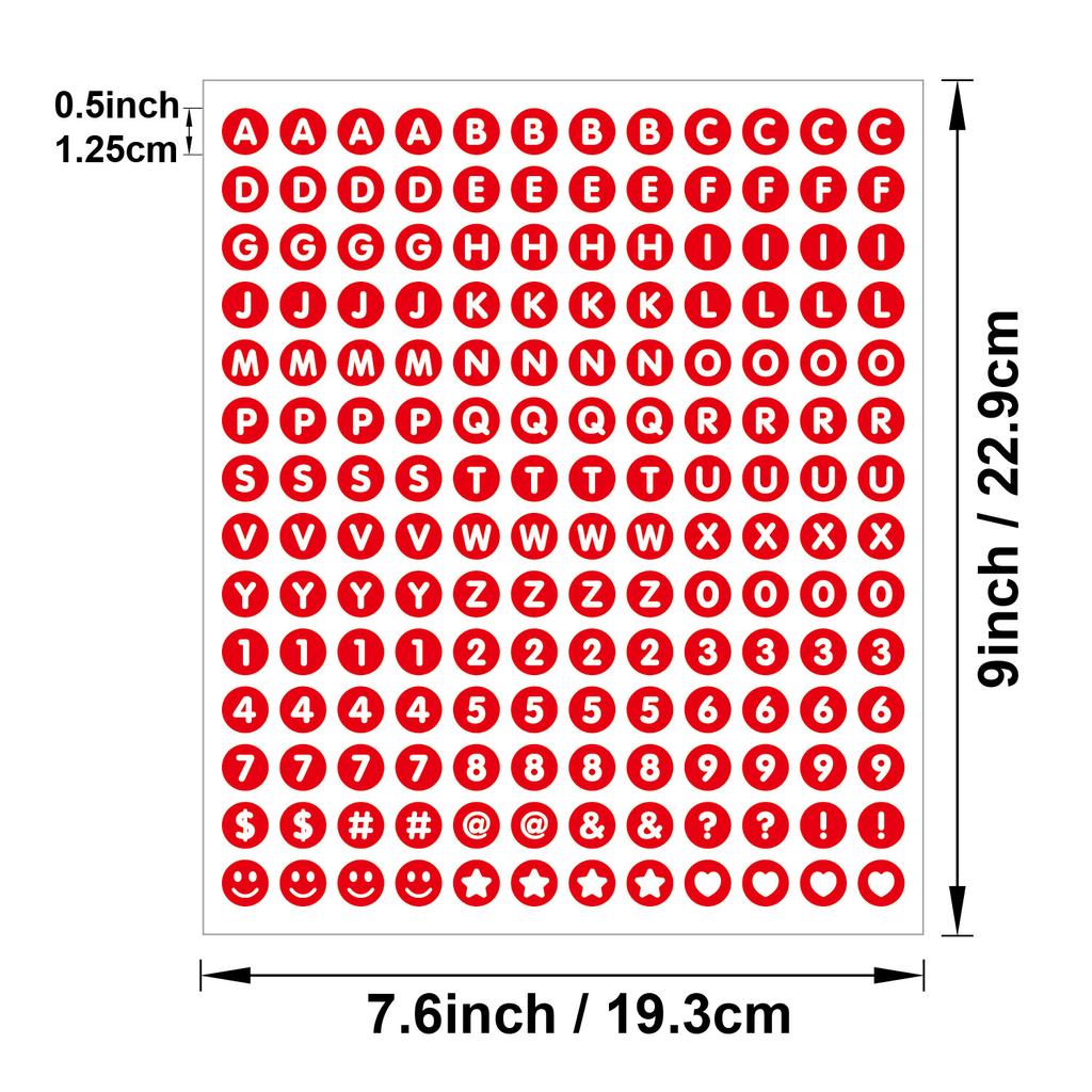 0.5-inch Letter Sticker Small Dot Waterproof DIY Card Item Logo Hand Account Scrapbook Letter Sticker