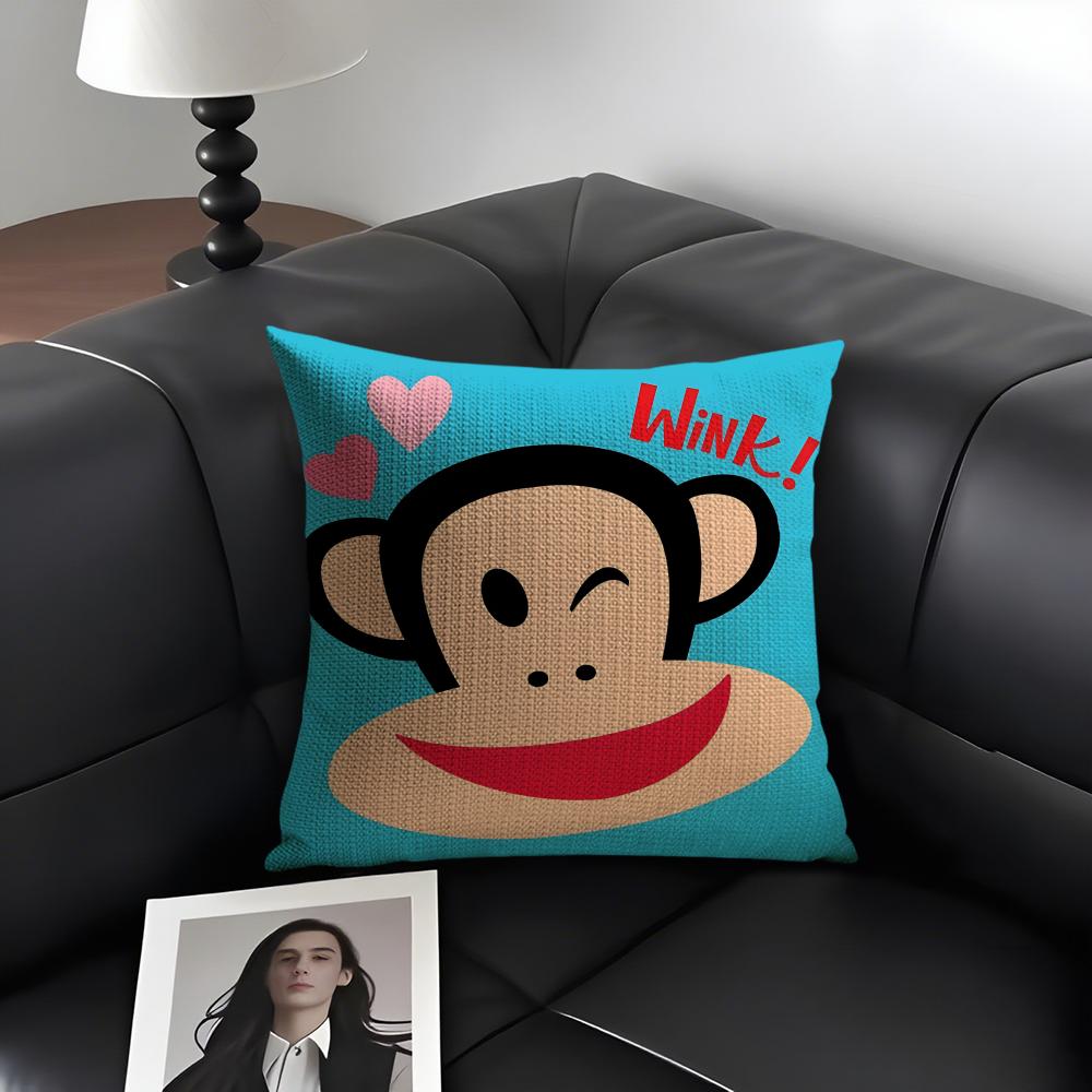 

PPaul FFrank Cartoon Cushion Cover Natural Linen Organic Fabric DoubleSided Printing Sofa Home Decor Gift Pillow Case 30x30cm