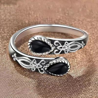 Flower Zircon Ring European and American Fashion Bohemian Retro Ring