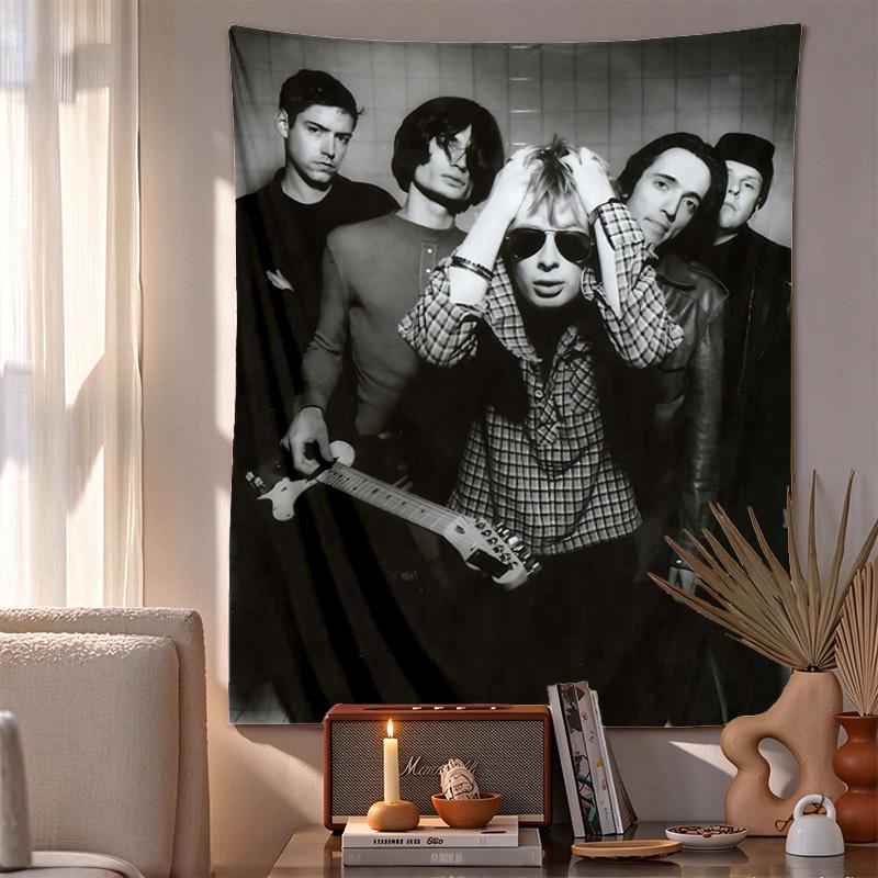 Rock Band Pattern Tapestry Wall Hanging Boho Aesthetic Wall Blanket For Bedroom Living Room Dorm Home Wall Decor