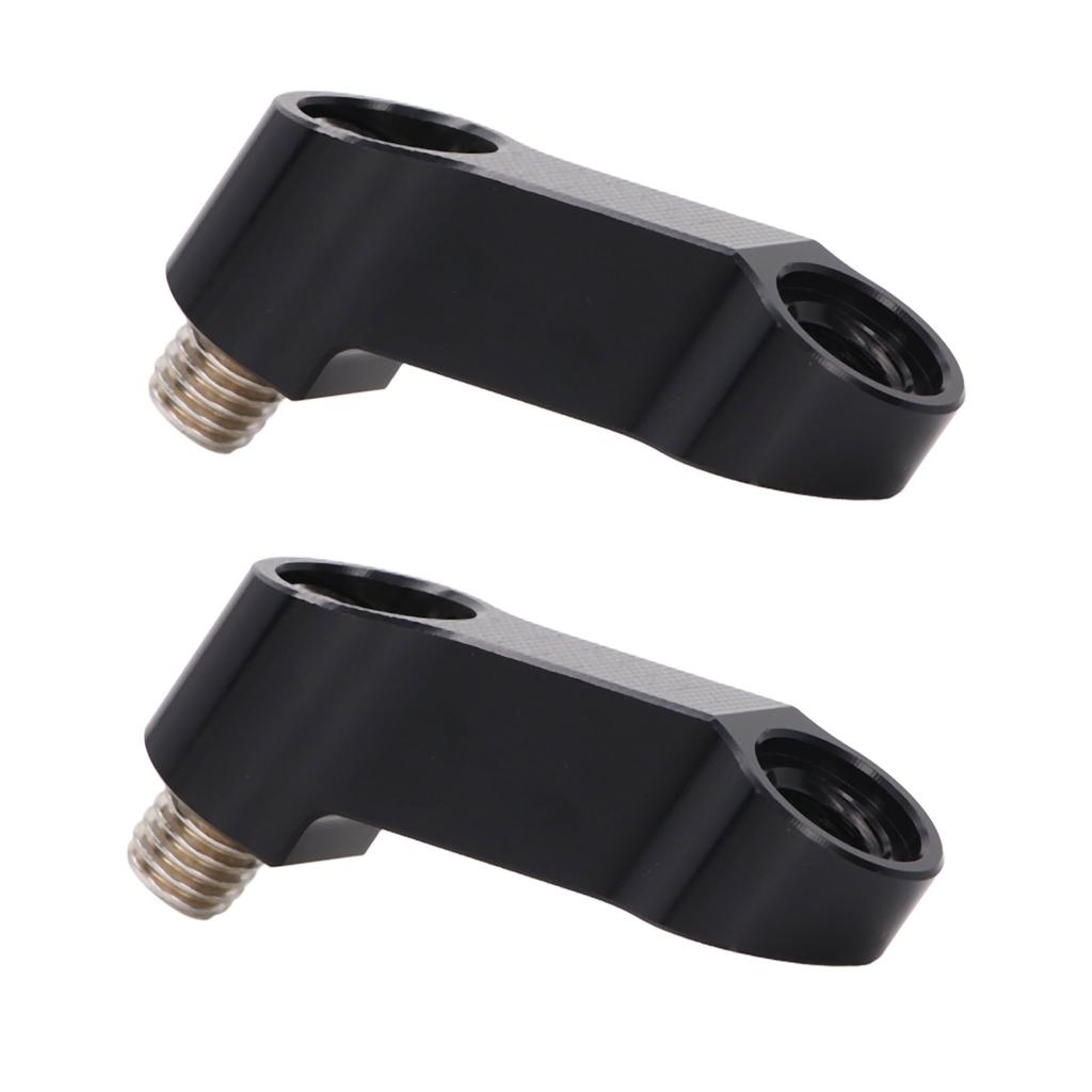 1 Pair 10mm 0.39in Motorcycle Mirror Mount Riser Extender Adapter Replacement for NMAX 155 125 2015‑2022 Black