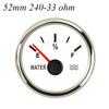 100~400mm 200mm 250mm 300mm Water Level Gauge Sensor fit 0-190ohm 240-33ohm 52mm Car Water Level Gauge Fuel Gauge Customized