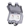 Outdoor Socket Dual European Power Outlet IP66 Waterproof Wall Receptacle  16A