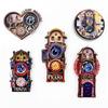 Prague Astronomical Clock 3D Wooden Magnet with Rotating Gears - Czech Travel Souvenir