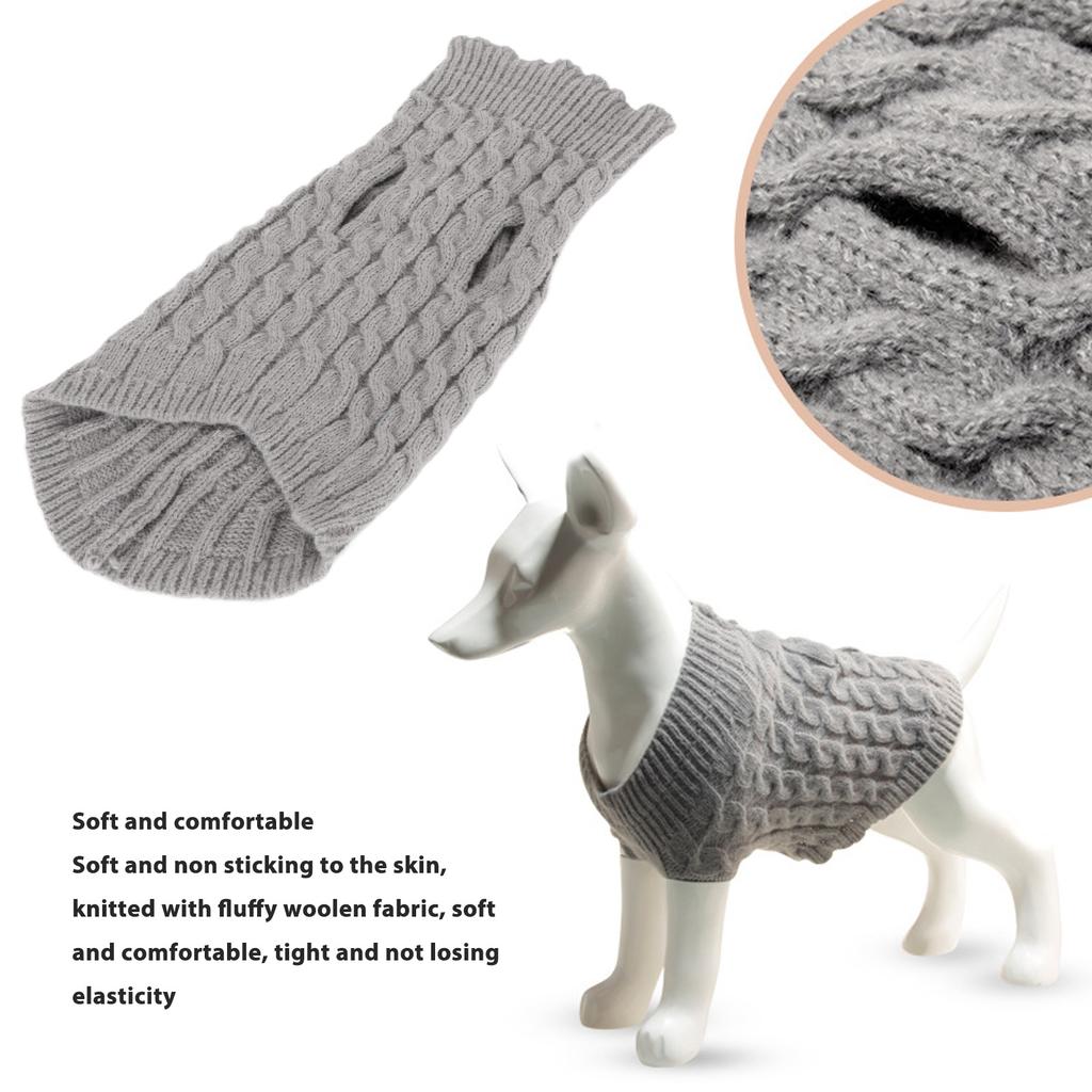 Dog Sweater Wool Soft Comfortable High Neck Pure Color Dog Knitted Pullover Warm Clothes for Small and Medium Dogs Cats