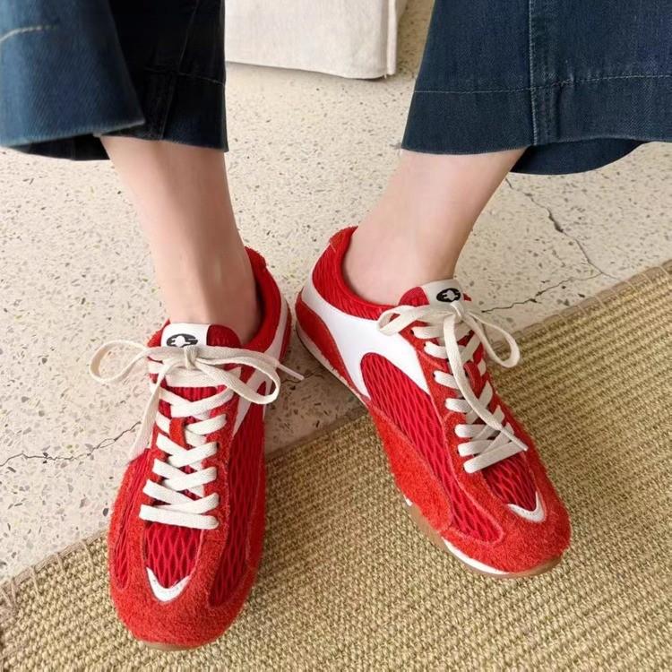 Mesh German Training Shoes Women's 2025 New Summer Niche Versatile Breathable Flat-soled Forrest Gump Shoes Lightweight Casual Sports Shoes