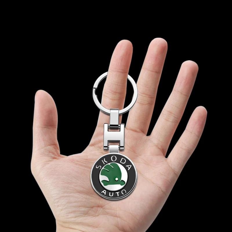 KJGK5 Llavero Anillo de Metal 3D Emblema de Coche Llavero para Auto Para Skoda octavia fabia rapid yeti superb octavia a5 a7 Accesorios para Llavero