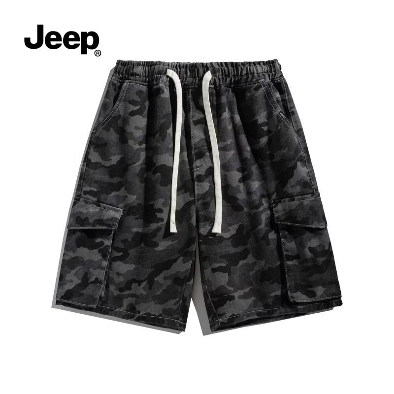 JEEP Men s Camouflage Multi-Pocket Denim Shorts L
