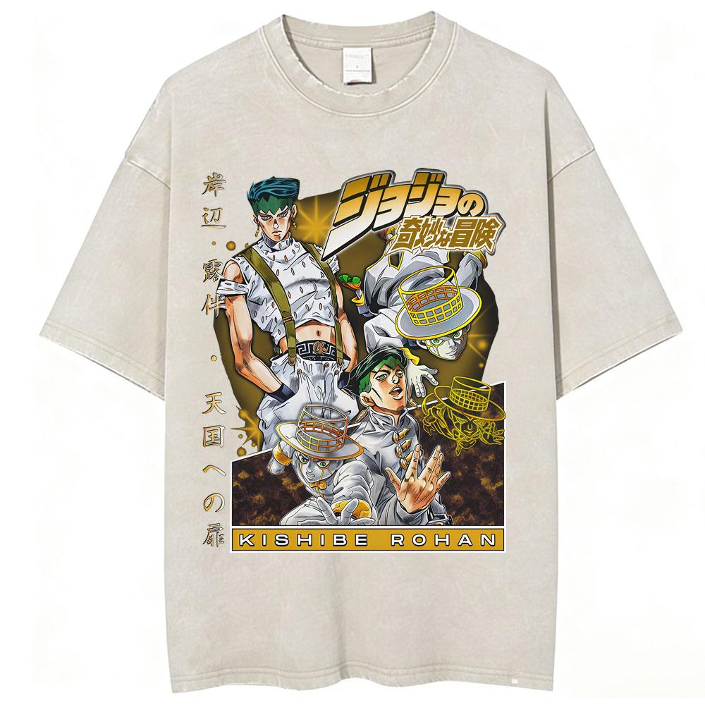 

Anime Jojo Bizarre Adventure Dio Brando The World Acid Washed T Shirts Mens Women Casual Cotton Short Sleeves Oversized Tshirts S