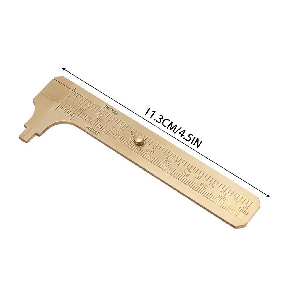 

Латунный штангенциркуль прецизионный карманный линейка плоский штангенциркуль инструмент для измерения бусины латунная линейка - шкала дизайна для бисерной проволоки ювелирные изделия золотой