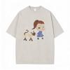 Hot Sale Yoshitomo Nara Vintage Washed Tshirt Men Women Casual Funny T Shirt Male Cotton Oversized Short Sleeve Tops Streetwear
