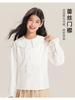 Girls' Shirt 2025 Spring New Style Doll Neck White Top Children's Thin Shirt