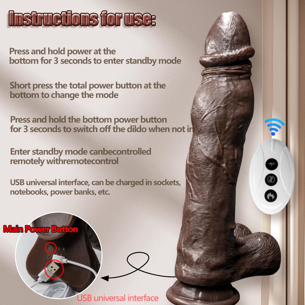 11,4-calowy superdługi realistyczny dildo elektryczny gruby symulator fallusa teleskopowy kołyszący wibracyjny podgrzewany dildo damski masturbator dorosły seks dildo